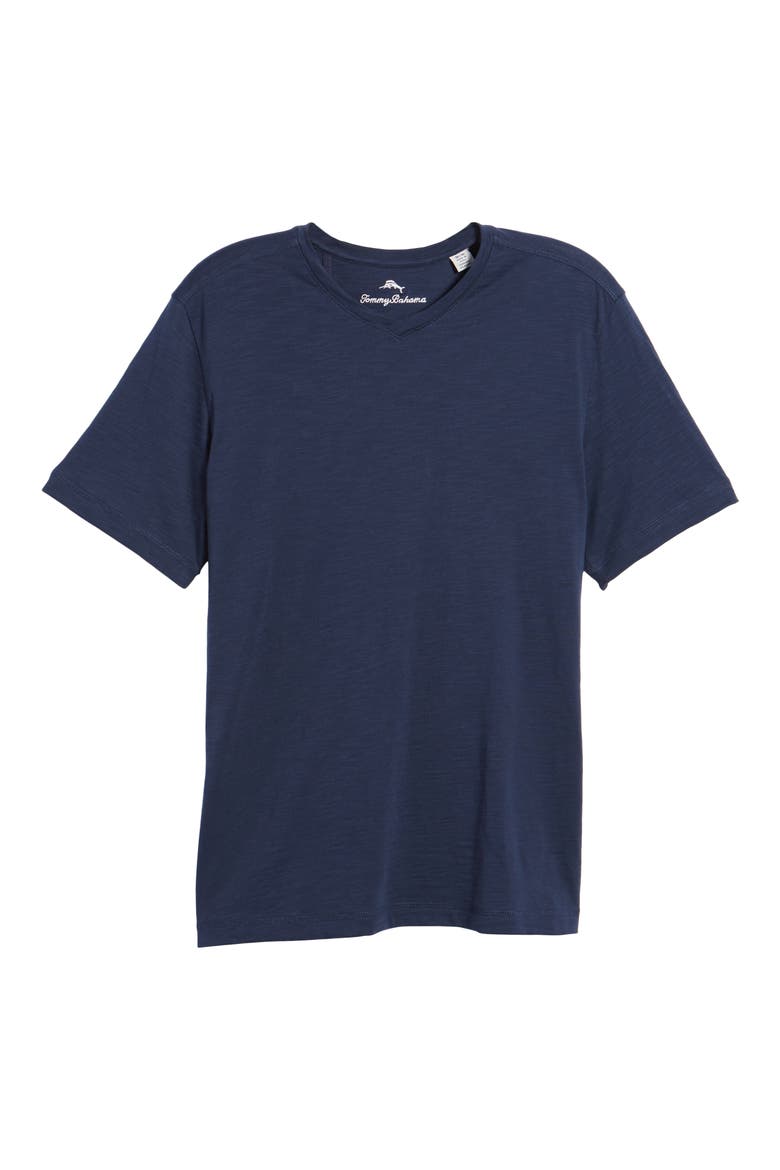 Portside Palms V-Neck T-Shirt, Alternate, color, MARITIME