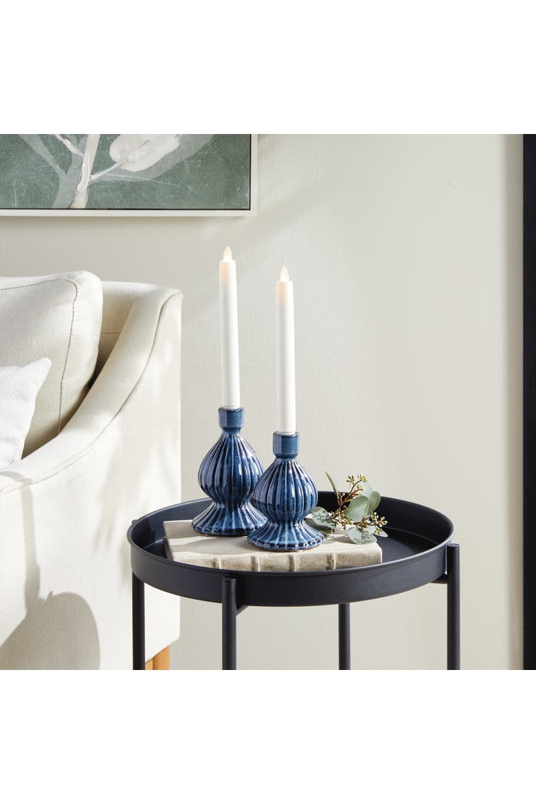 Mela Taper Candle Holders Set of 2, Alternate, color, Blue