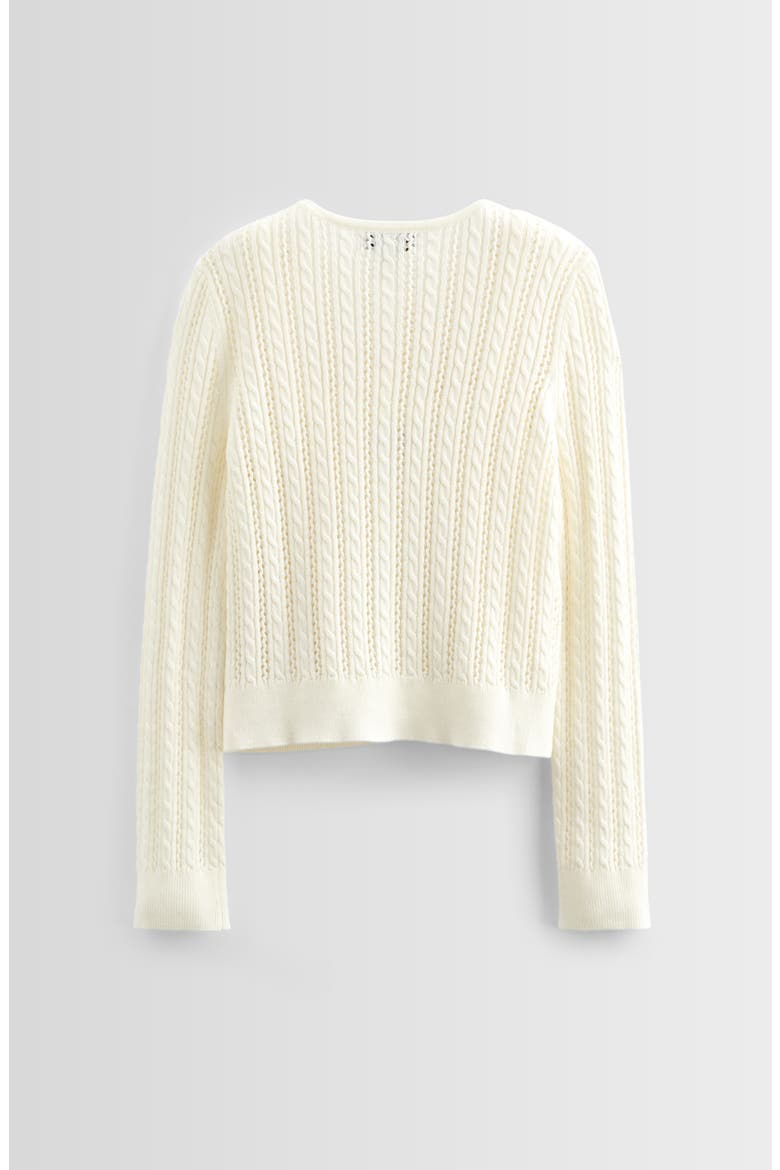 Kids' Cable Stitch Cardigan & Sweater Tank Set, Alternate, color, IVORY EGRET
