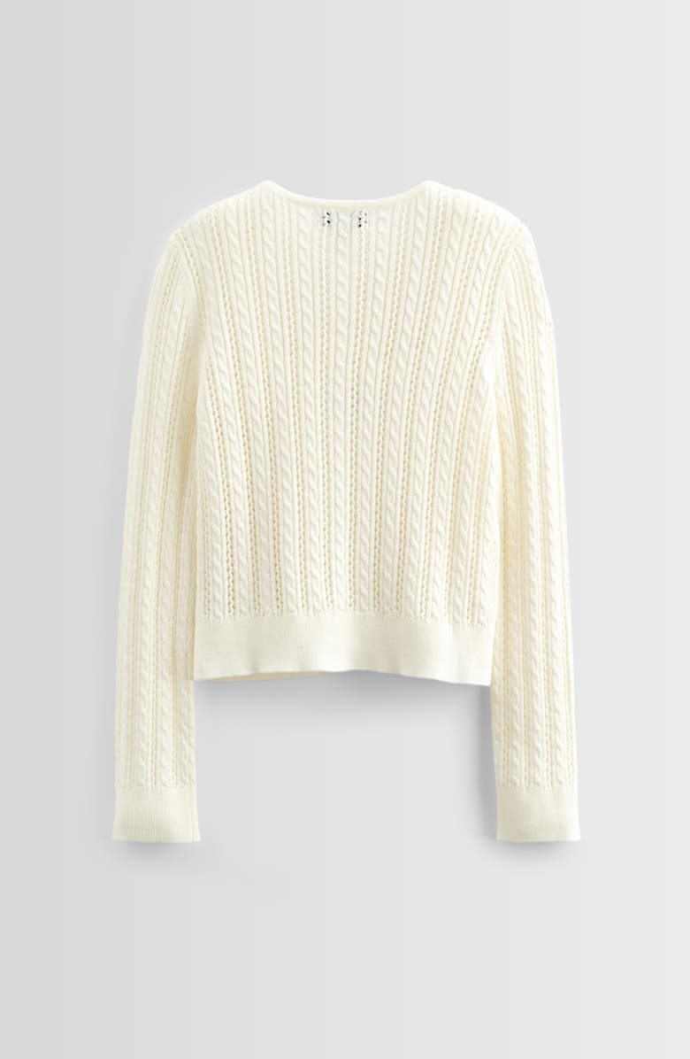 Nordstrom Kids' Cable Stitch Cardigan & Sweater Tank Set, Alternate, color, Ivory Egret