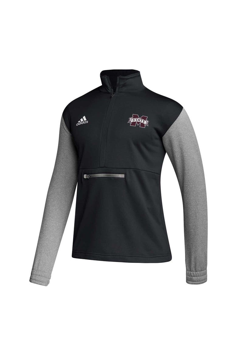 Men's adidas Black Mississippi State Bulldogs Sideline AEROREADY Half-Zip Top, Alternate, color, Black
