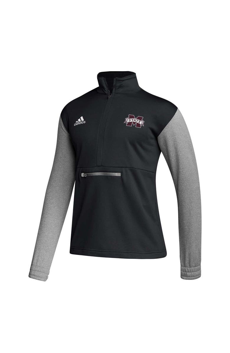 adidas Men's adidas Black Mississippi State Bulldogs Sideline AEROREADY Half-Zip Top, Alternate, color, Black