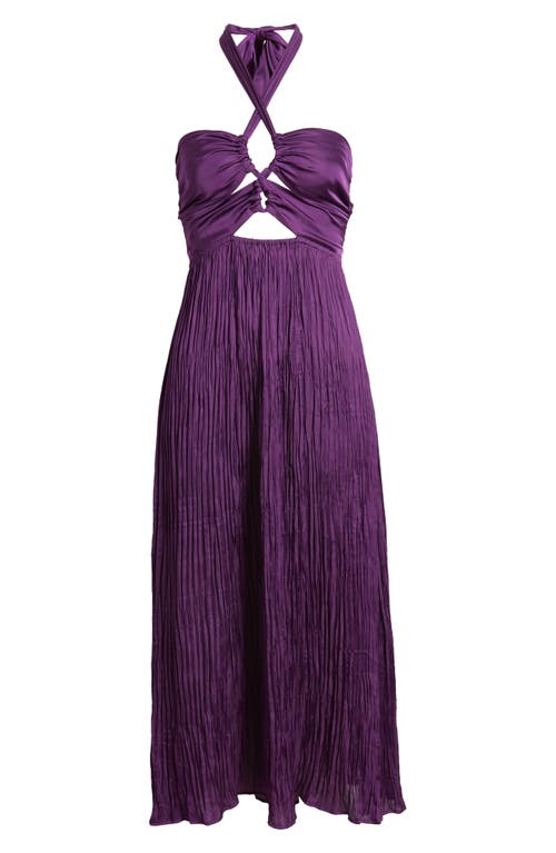 Shop Sessun Sessùn Trancoso Cutout Detail Halter Strap Midi Dress In Picasso Lily