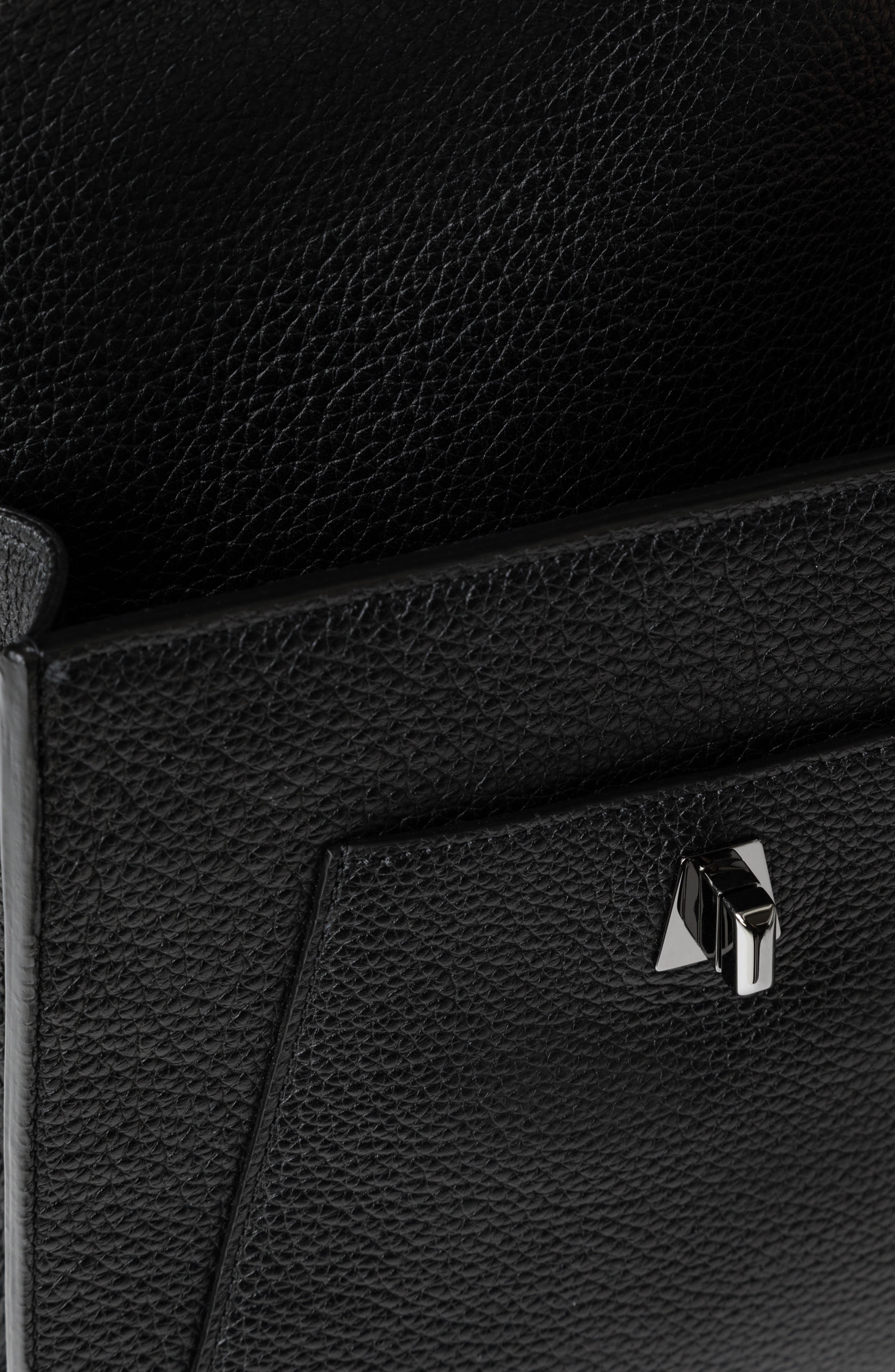 Akris Small Anouk Leather Crossbody Bag, Alternate, color, 009 Black