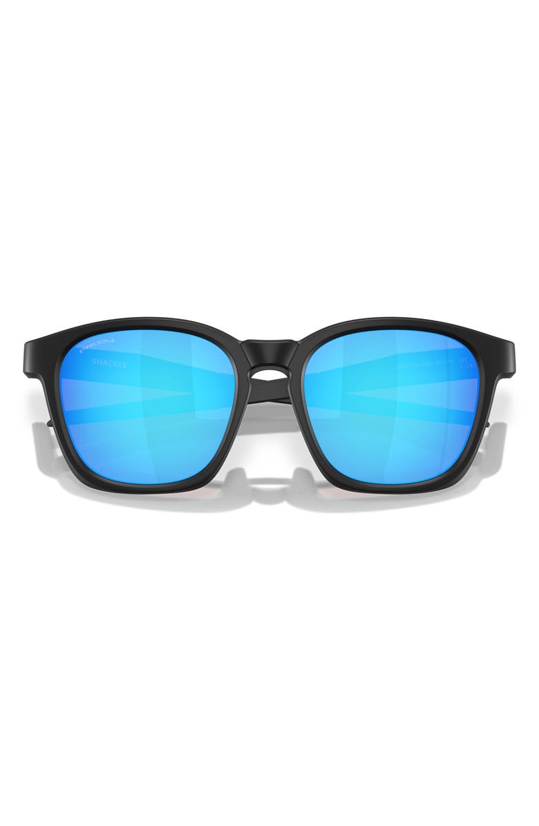 Oakley Gender Inclusive Shackle 52mm Square Sunglasses, Alternate, color, Matte Black / Prizm Sapphire