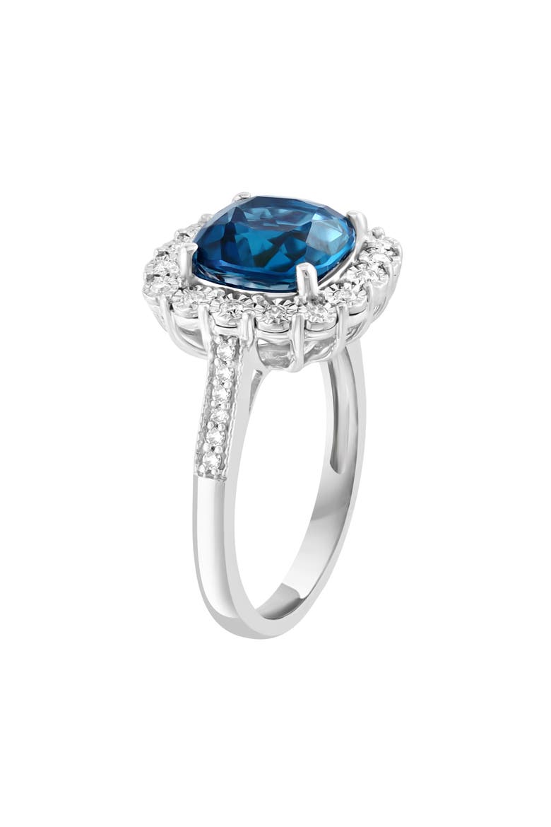 Sterling Silver London Blue Topaz & Diamond Ring - 0.24ct., Alternate, color, BLUE