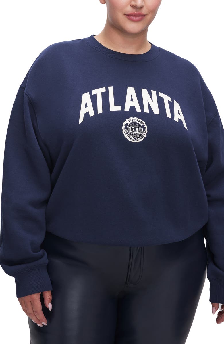 Good American Atlanta Brushed Fleece Graphic Sweatshirt, Alternate, color,