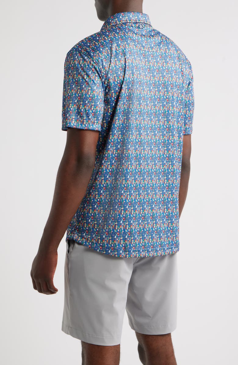 Swannies O'Leary Bobber Print Performance Golf Polo, Alternate, color, Blue