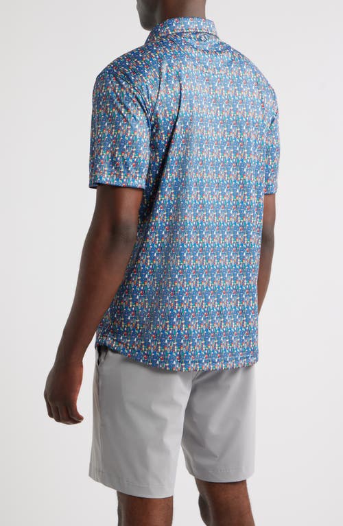 Swannies O'leary Bobber Print Performance Golf Polo In Blue
