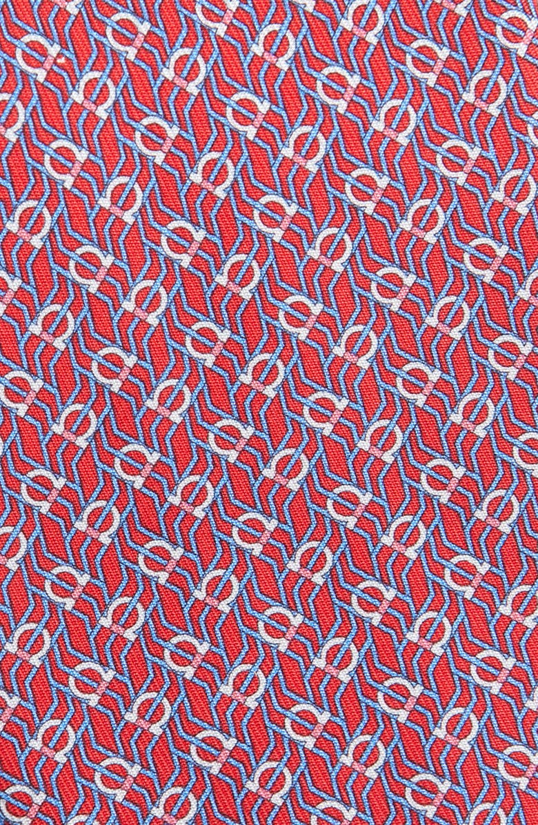 FERRAGAMO Tetris Gancini Silk Tie, Alternate, color, Rosso