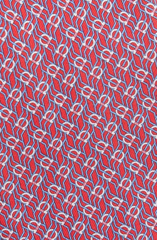 Ferragamo Tetris Gancini Silk Tie In Red