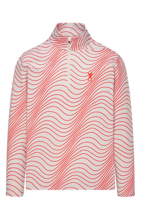 Signature Wave Stripe Quarter Zip Pullover