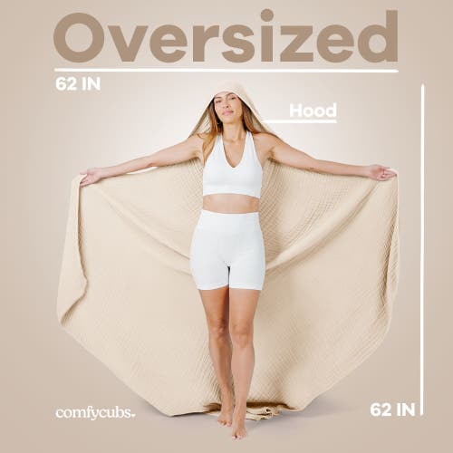 Comfy Cubs Adult Hooded Towel Large In Sand