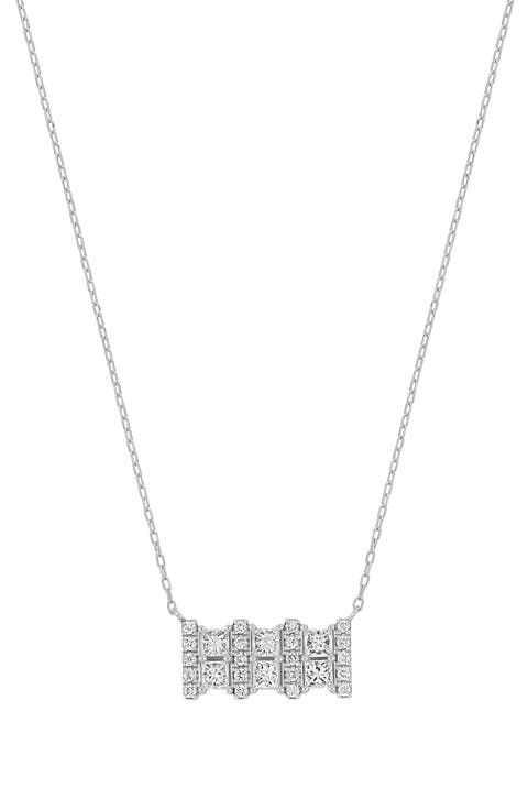 Mika 18K White Gold Diamond Pendant Necklace