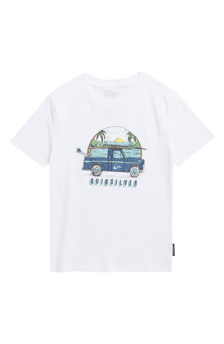 Quiksilver Kids' Truck Cotton Graphic T-Shirt, Main, color, White