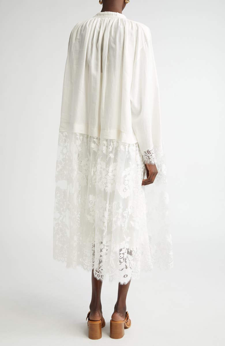 Long Sleeve Mixed Media Midi Dress