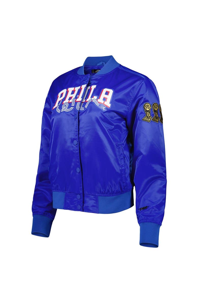 PRO STANDARD Women's Pro Standard Royal Philadelphia 76ers Classics Satin Full-Snap Jacket, Alternate, color, Royal
