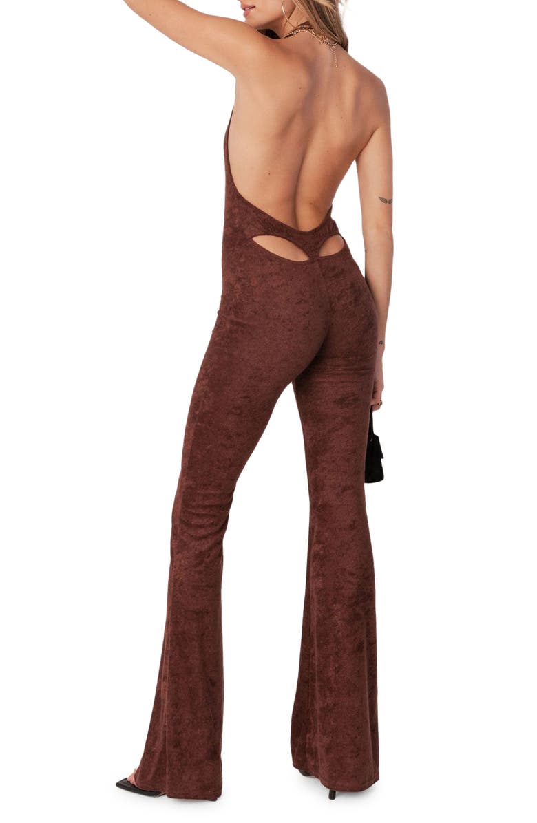EDIKTED Terri Open Back Terry Cloth Jumpsuit, Alternate, color,