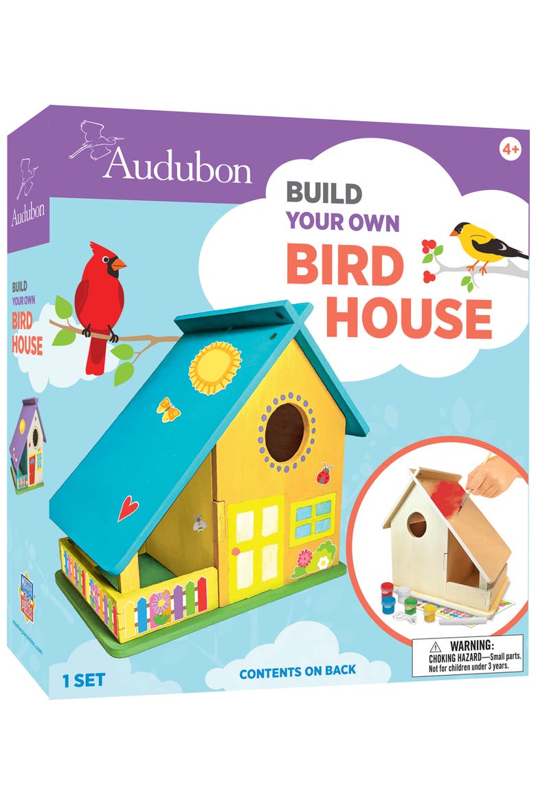 Audubon Bird House Wood Craft Kit, Main, color, Multicolor