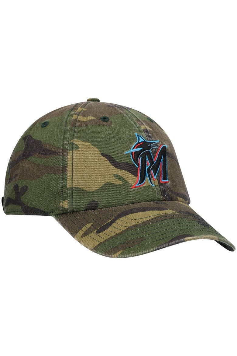 Men's '47 Camo Miami Marlins Team Clean Up Adjustable Hat, Alternate, color, Camo