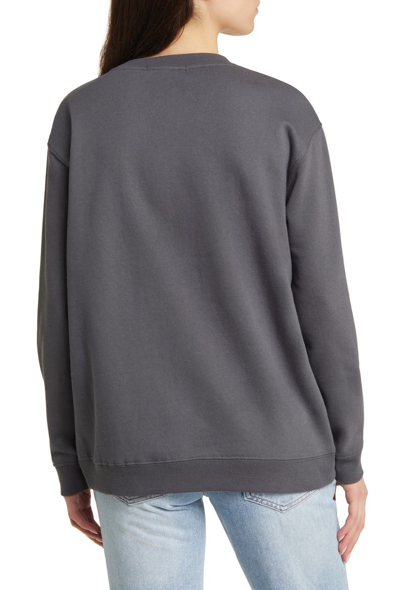 England Patch Cotton Blend Fleece Sweatshirt, Alternate, color, WASHED BLACK