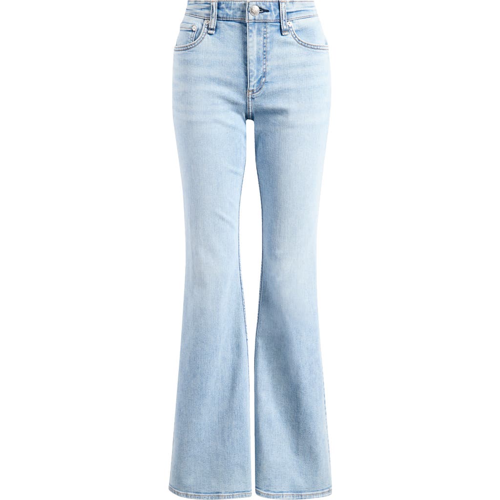 Rag & Bone Flexi Dahlia Mid Rise Full Length Flare Jeans In Lou In Lou
