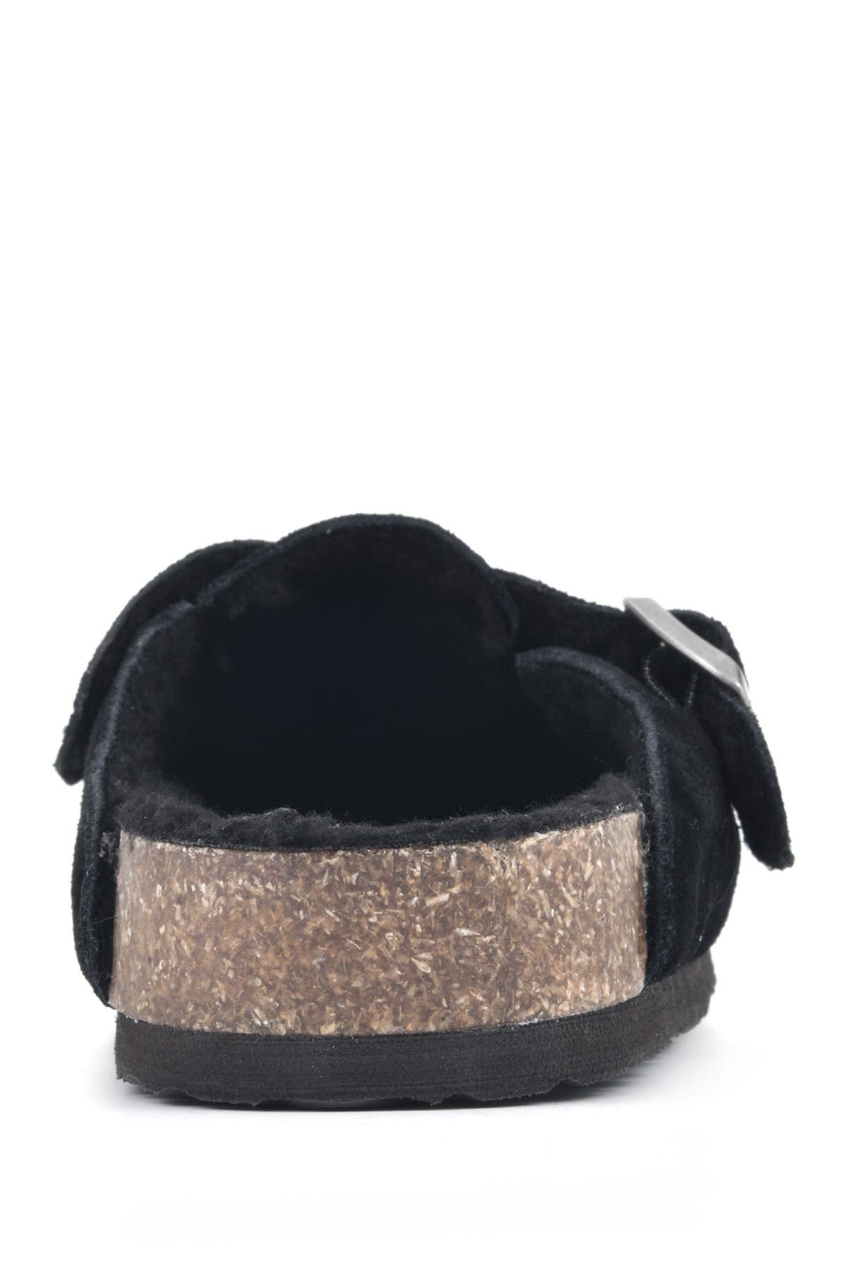 White Mountain Footwear Bari Faux Shearling Footbed Suede Mule, Alternate, color, 