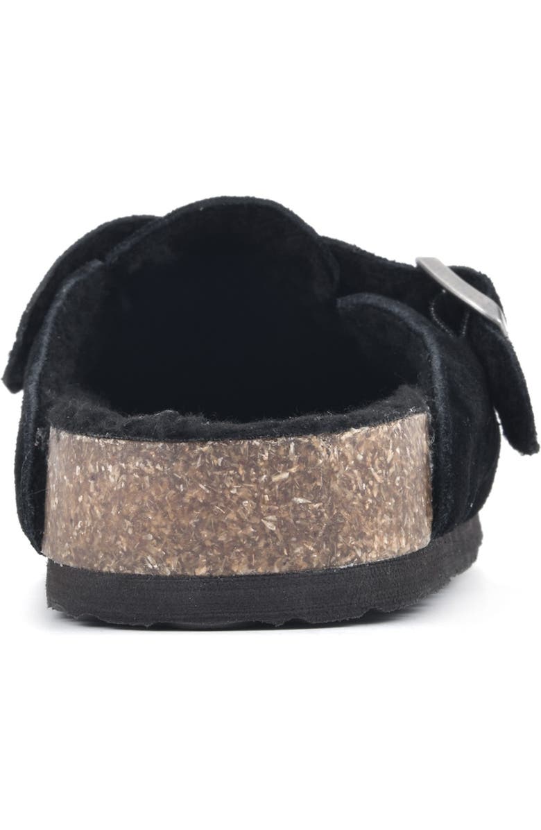White Mountain Footwear Bari Faux Shearling Footbed Suede Mule, Alternate, color,