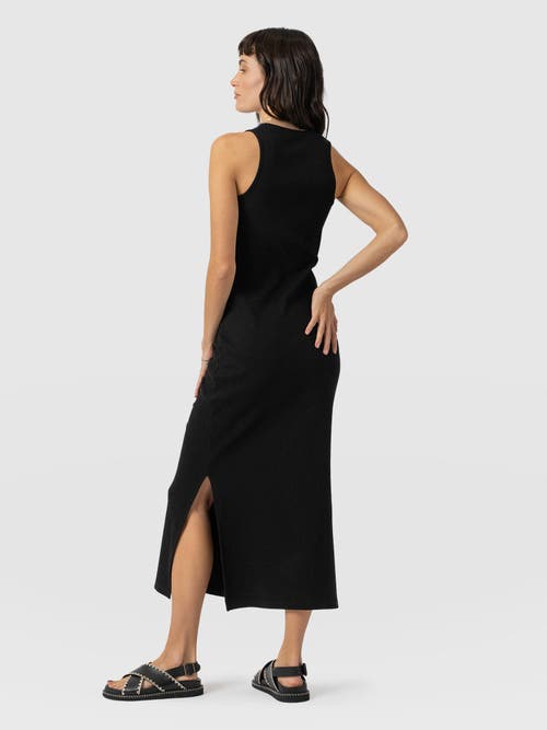 Saint And Sofia Saint + Sofia Sleeveless Rib Dress In Black