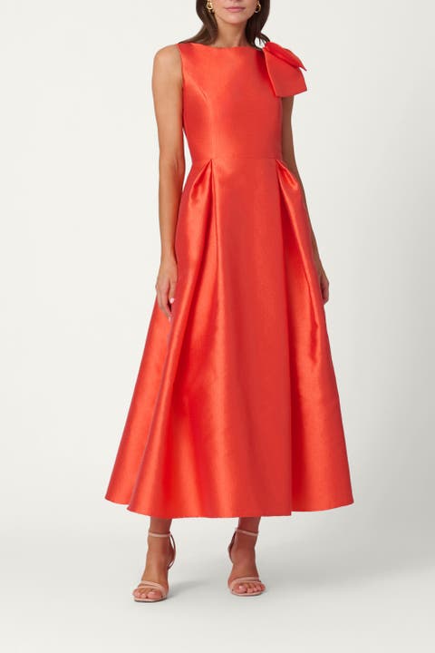 Midnight Pebbled Mikado Eleanor Dress