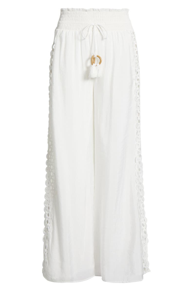 Elan Wide Leg Cover-Up Pants, Main, color, White
