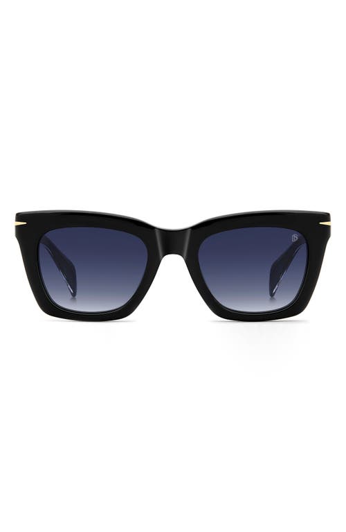 David Beckham Eyewear Db 99/miami 51mm Gradient Rectangular Sunglasses In Black/blue Sf