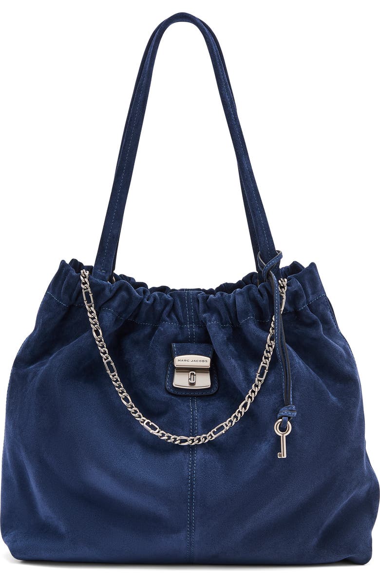 Marc Jacobs The Cristina Suede Tote, Main, color, Navy