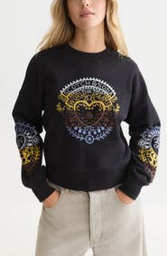 Scotch & Soda Embroidered Relaxed Fit Sweatshirt