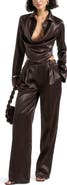 Manière De Voir Satia Satin Cowl Shirt with Chain Detail