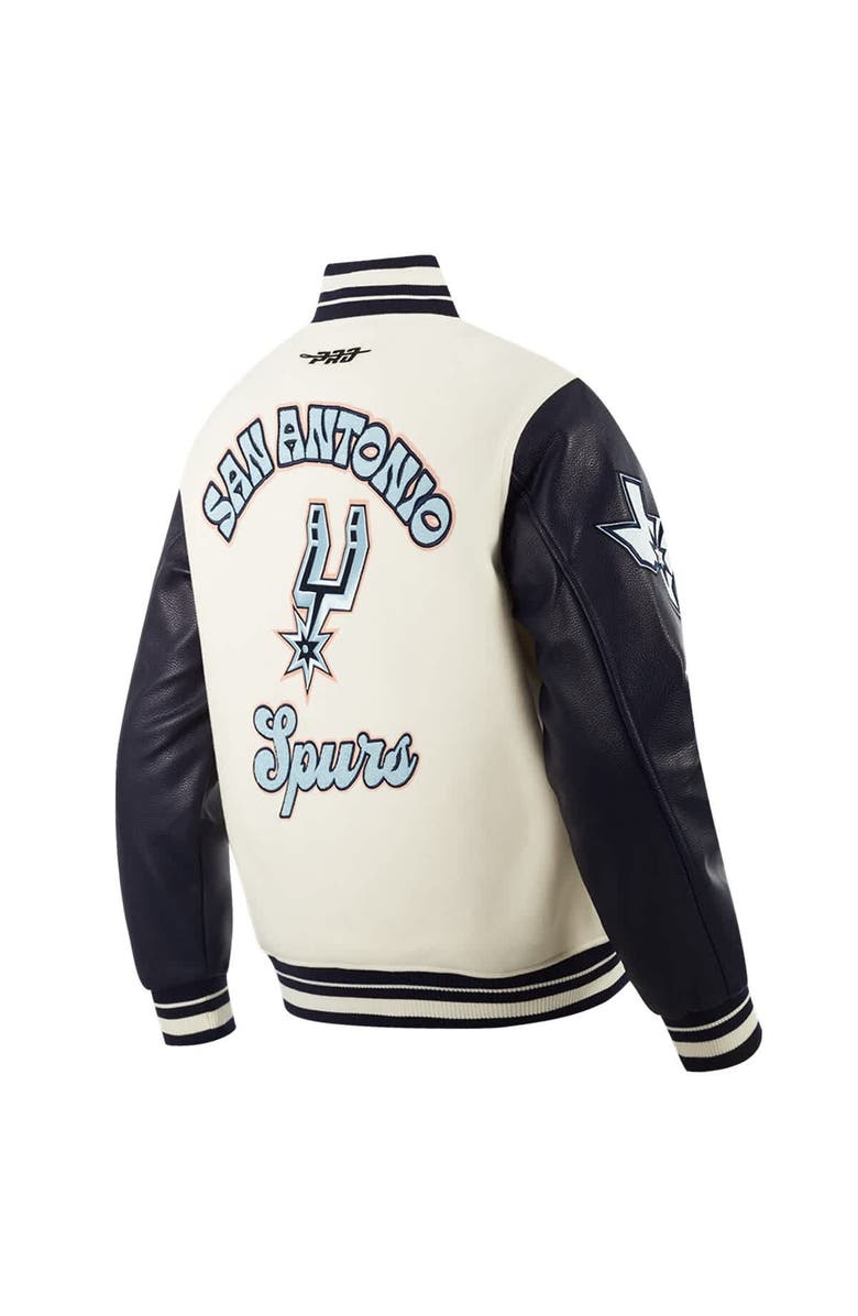 PRO STANDARD Men's Pro Standard  Cream San Antonio Spurs 2024/25 City Edition Wool Varsity Full-Zip Jacket, Alternate, color, 
