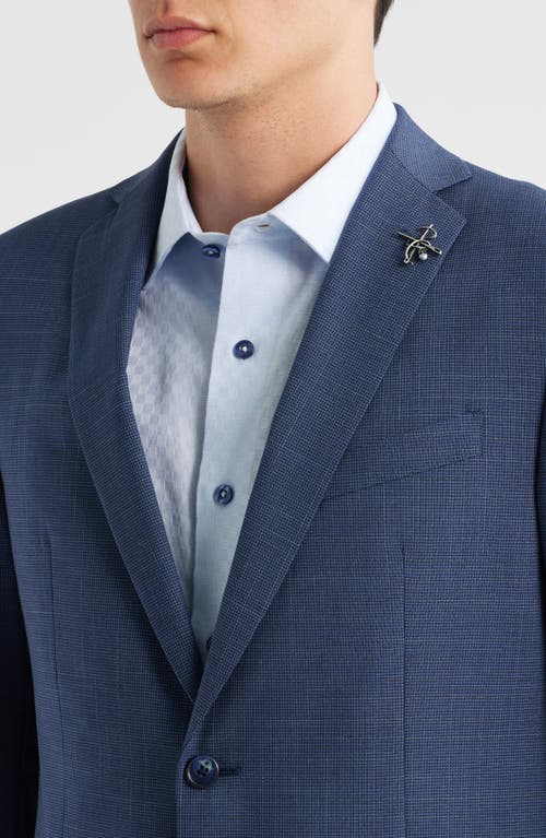 John Varvatos Bleecker Blue Microcheck Wool Blend Suit