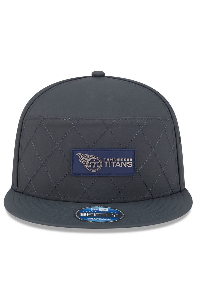 Men's New Era Charcoal Tennessee Titans 2025 Sideline Cold Weather Split Panel 9FIFTY Snapback Hat, Alternate, color, Charcoal