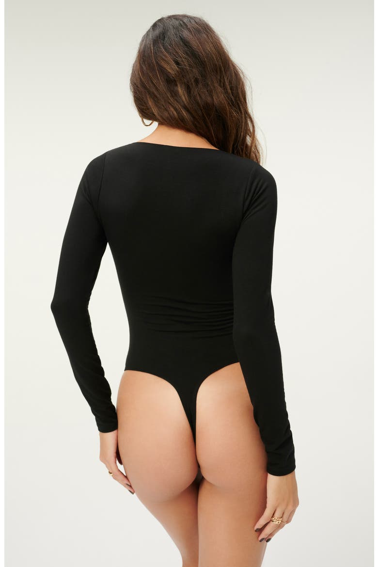 U Ring Bodysuit, Alternate, color, BLACK001