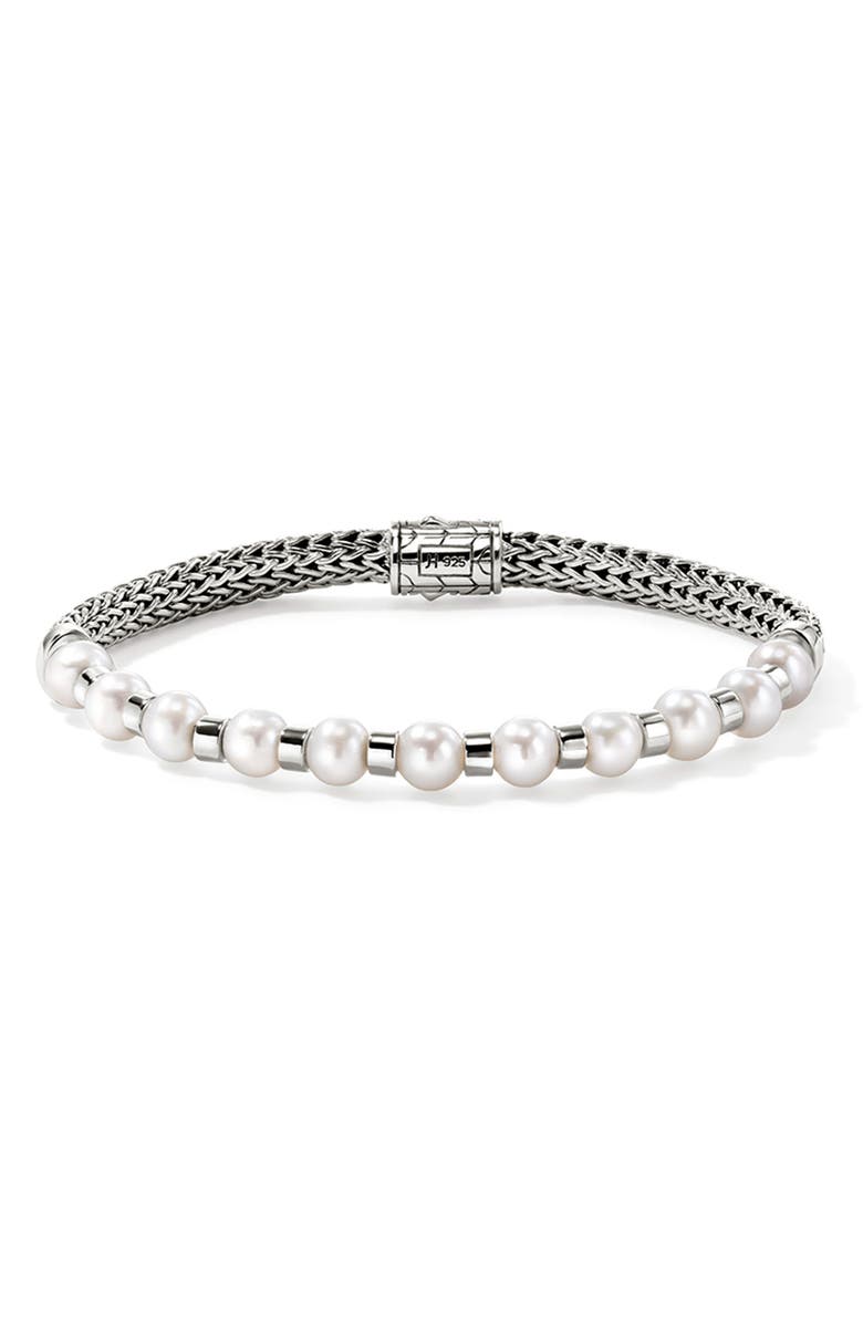 John Hardy JH Essential Pearl Bracelet, Sterling Silver, Main, color, Silver