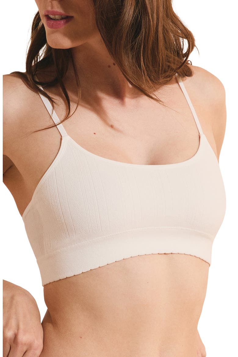 Daily Seamless Ribbed Bralette, Alternate, color, ECRU