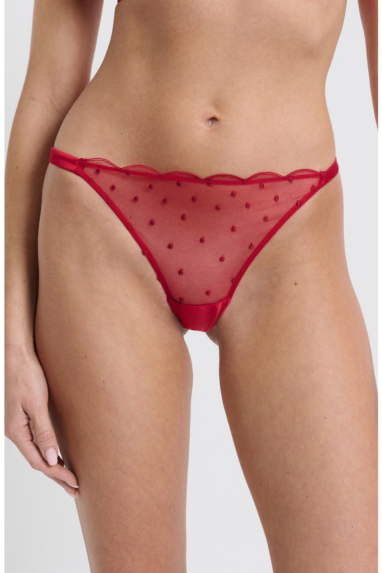 Divine Rhinestone Thong, Main, color, RED