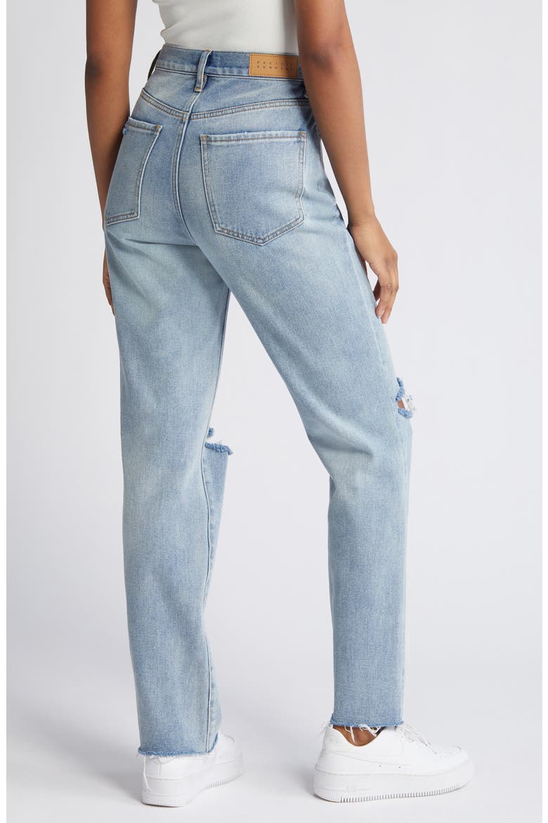 Ripped High Waist Dad Jeans, Alternate, color, PAELLA