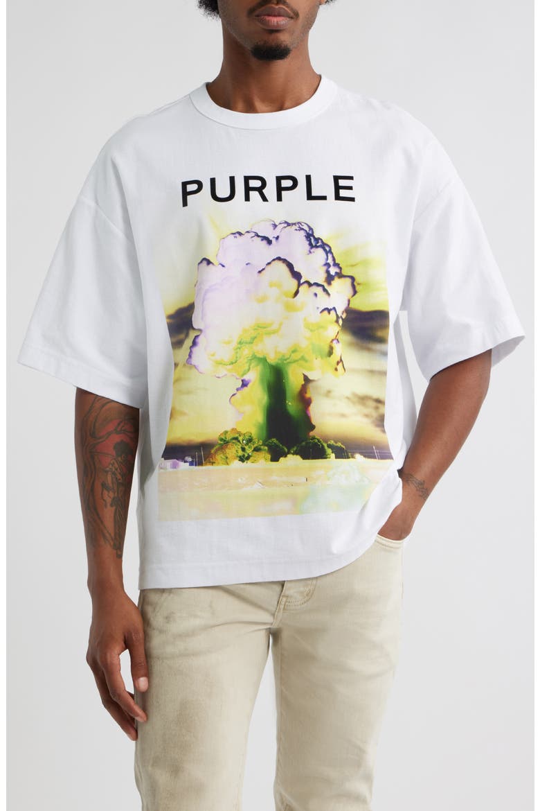 Textured Cotton Jersey Graphic T-Shirt, Main, color, WHITE