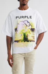 PURPLE BRAND Textured Cotton Jersey Graphic T-Shirt