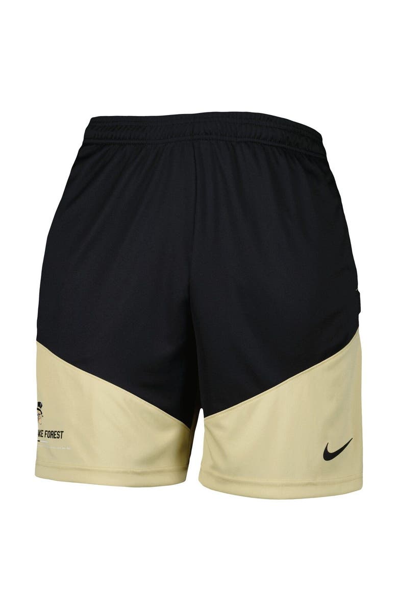 Nike Men's Nike Black/Gold Wake Forest Demon Deacons Performance Player Shorts, Alternate, color,