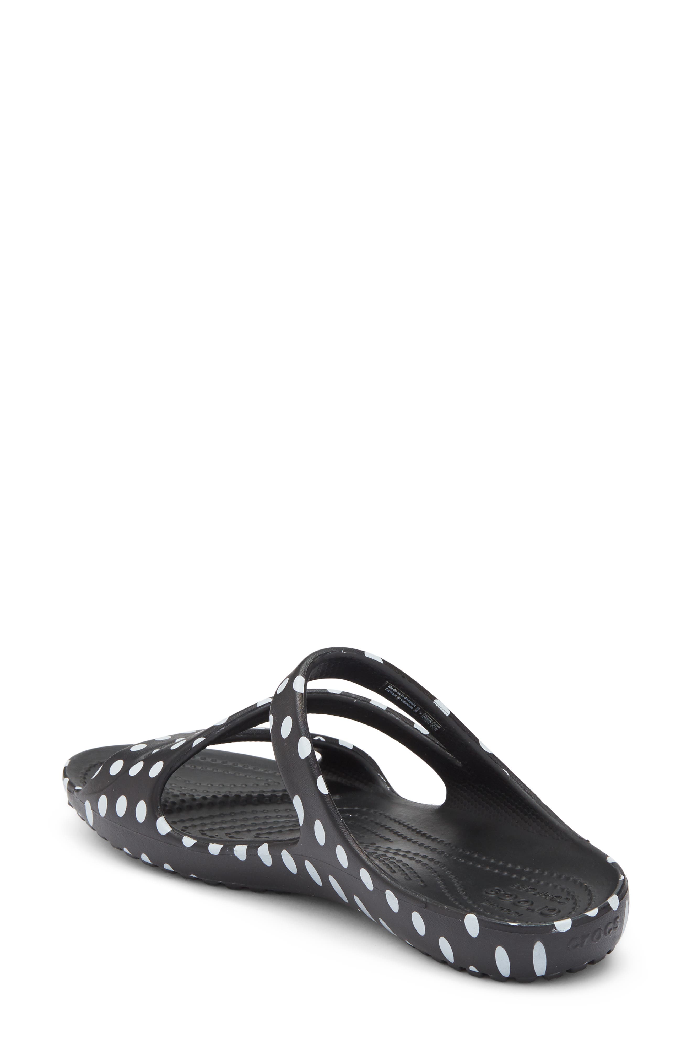 CROCS Kadee II Polka Dot Slide Sandal, Alternate, color, Black