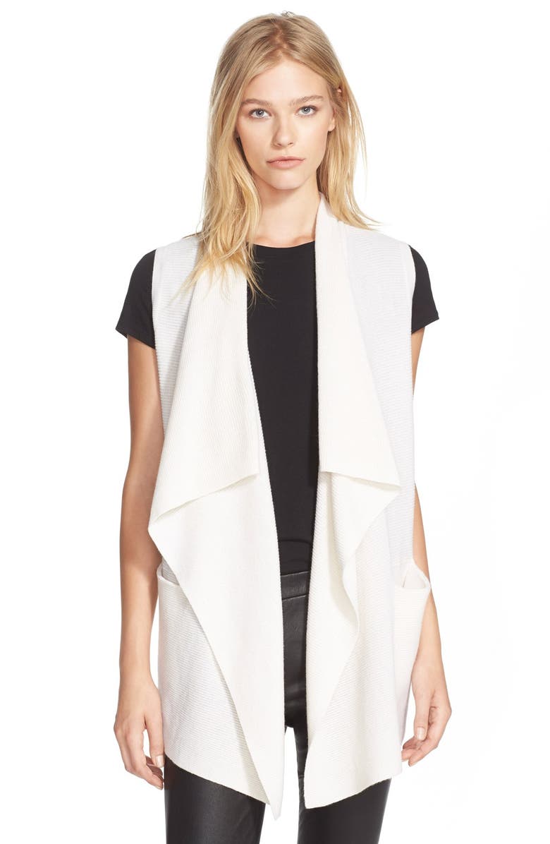 Vince Drape Front Wool & Cashmere Sweater Vest, Main, color,