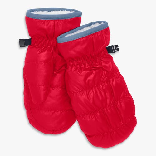 Primary Kids Lightweight Puffer Mittens In Red