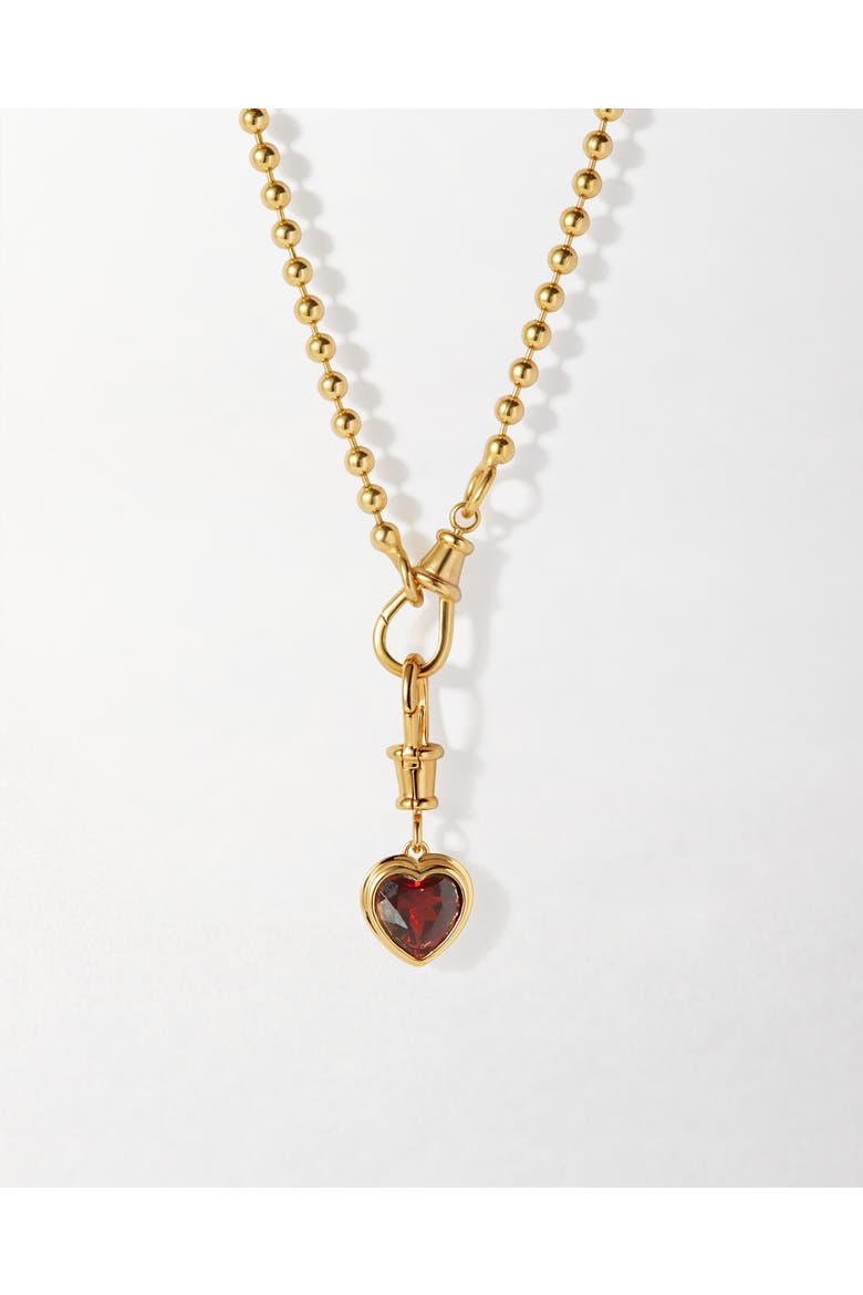 Heart Red Garnet Necklace, Main, color, Red Garnet